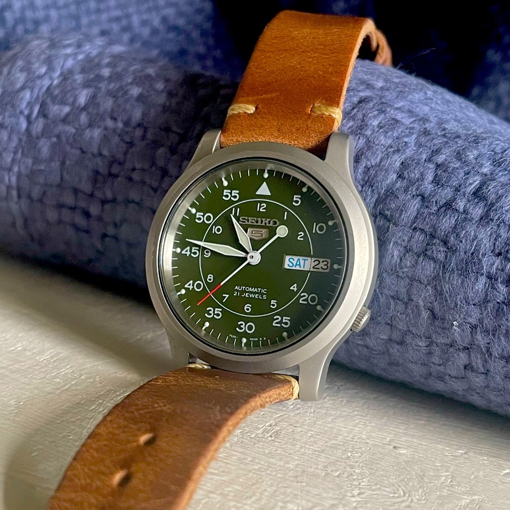 Never Worn Seiko SNK805 Green Dial Field Watch